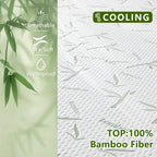 1p Cooling Bamboo Fiber Fitted Sheet, Breathable Mattress Protector Cover  with Deep Pocket for Summer