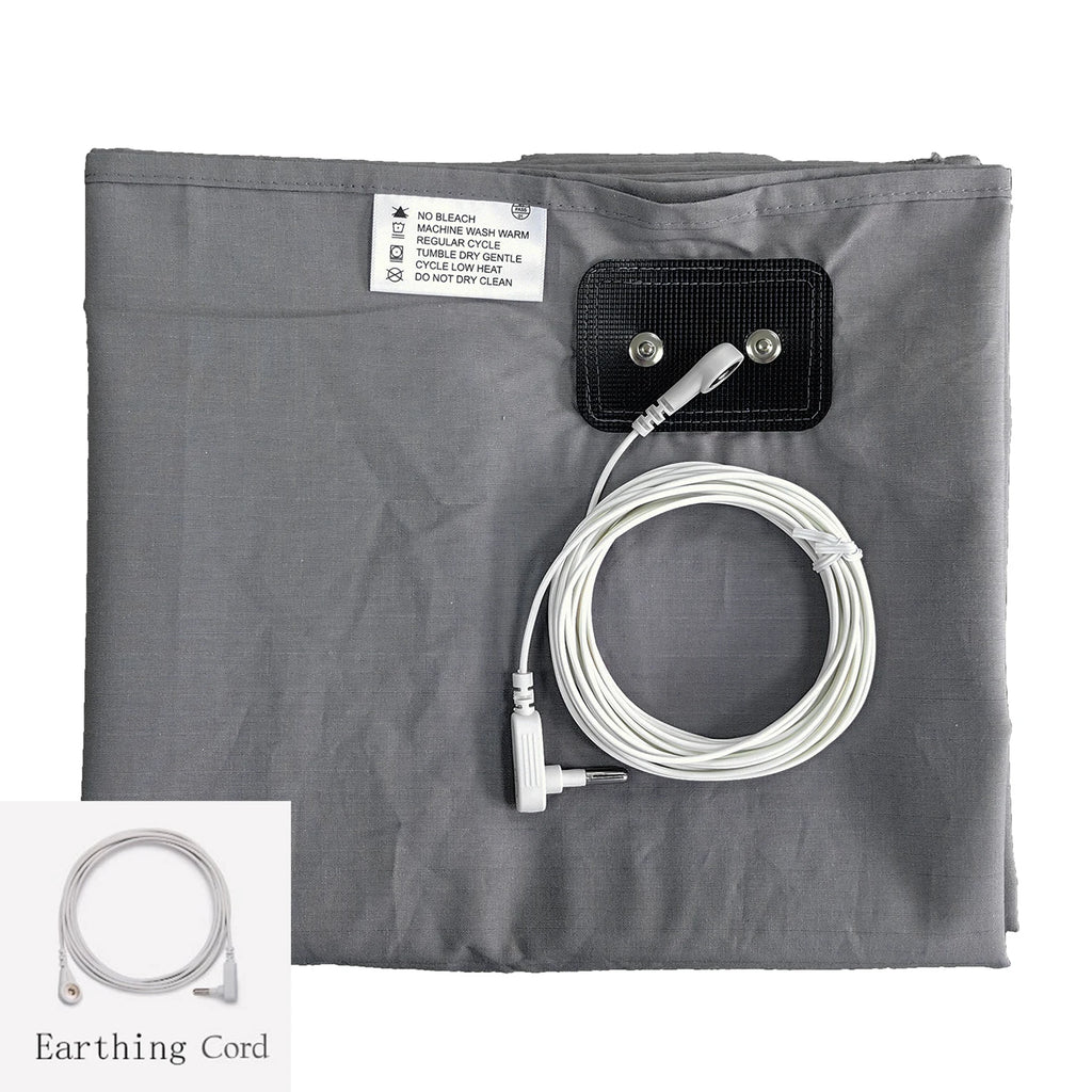 10% Silver Fiber Flat Bedsheet with Earthing Cord Conductive Antistatic Health Protection Sheet Grounded Release Stress