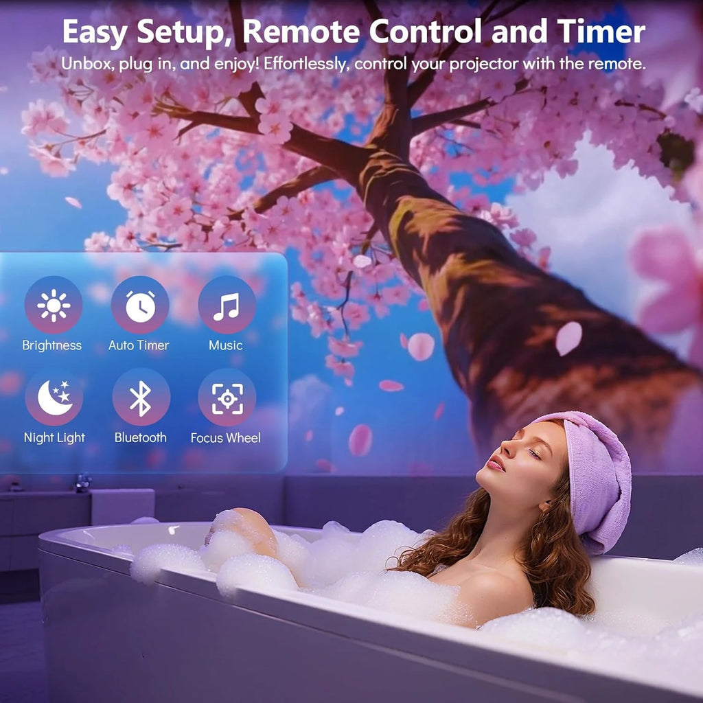 3D Galaxy Projector, 4-in-1 Bluetooth Speaker & Timer, 60 Scenes, Starry Night Light for Bedroom Party Decor, Gifts Kids Adults
