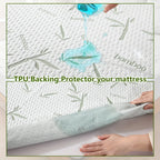1p Cooling Bamboo Fiber Fitted Sheet, Breathable Mattress Protector Cover  with Deep Pocket for Summer