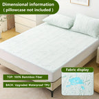 1p Cooling Bamboo Fiber Fitted Sheet, Breathable Mattress Protector Cover  with Deep Pocket for Summer