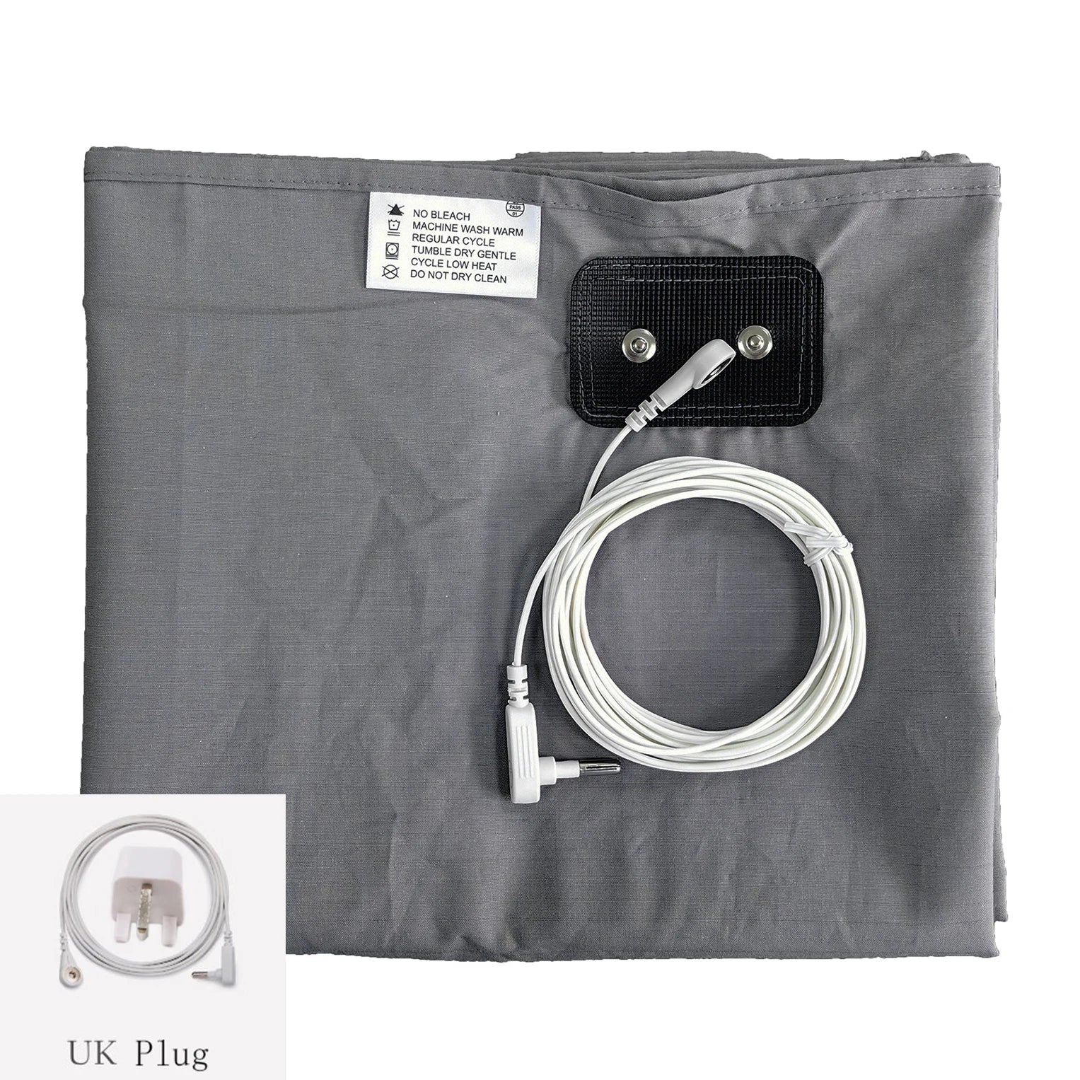 10% Silver Fiber Flat Bedsheet with Earthing Cord Conductive Antistatic Health Protection Sheet Grounded Release Stress